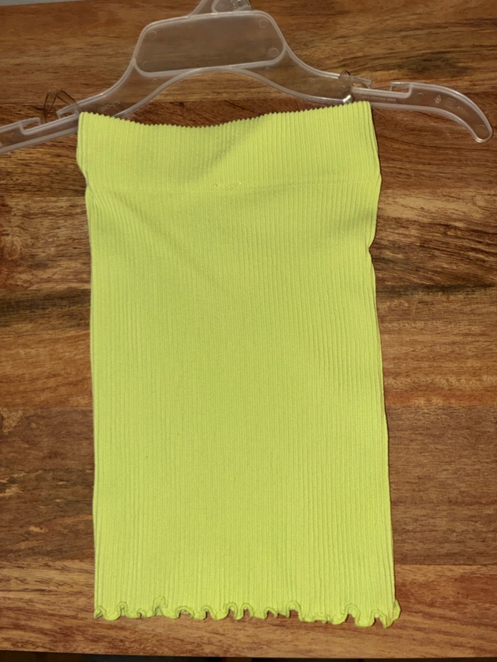 Ribbed Neon Yellow Tube Top